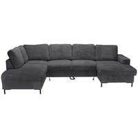 WOHNLANDSCHAFT Anthrazit Cord  - Anthrazit/Schwarz, KONVENTIONELL, Textil/Metall (197/303/148cm) - Carryhome