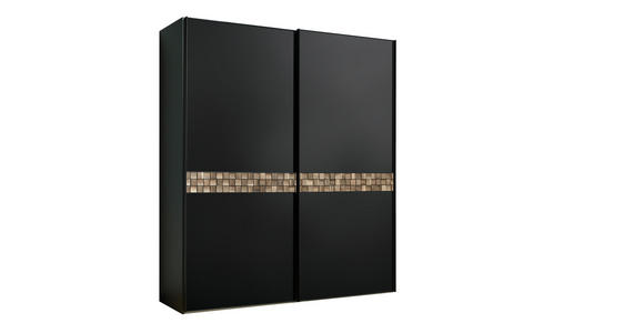 SCHWEBETÜRENSCHRANK 188/240/68 cm 2-türig Anthrazit, Schwarz, Eiche dunkel  - Eiche dunkel/Anthrazit, Design, Glas/Holz (188/240/68cm) - Dieter Knoll