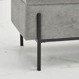 HOCKERBANK 121/47/41 cm Samt, Vliesstoff Grau, Schwarz  - Schwarz/Grau, Trend, Textil/Metall (121/47/41cm) - Xora