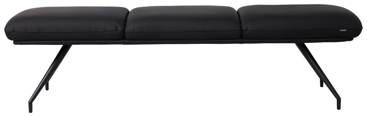 SITZBANK 200/49,5/50 cm Echtleder Schwarz  - Schwarz, Design, Leder/Metall (200/49,5/50cm) - Dieter Knoll