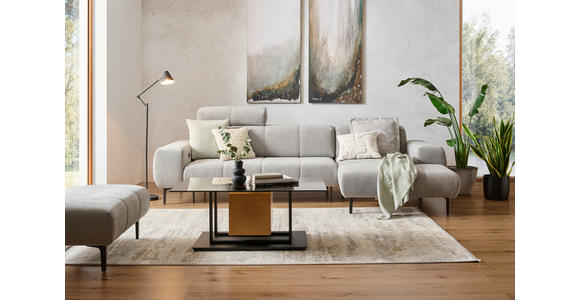 ECKSOFA inkl. Funktionen Grau Chenille  - Schwarz/Grau, Design, Textil/Metall (311/167cm) - Xora