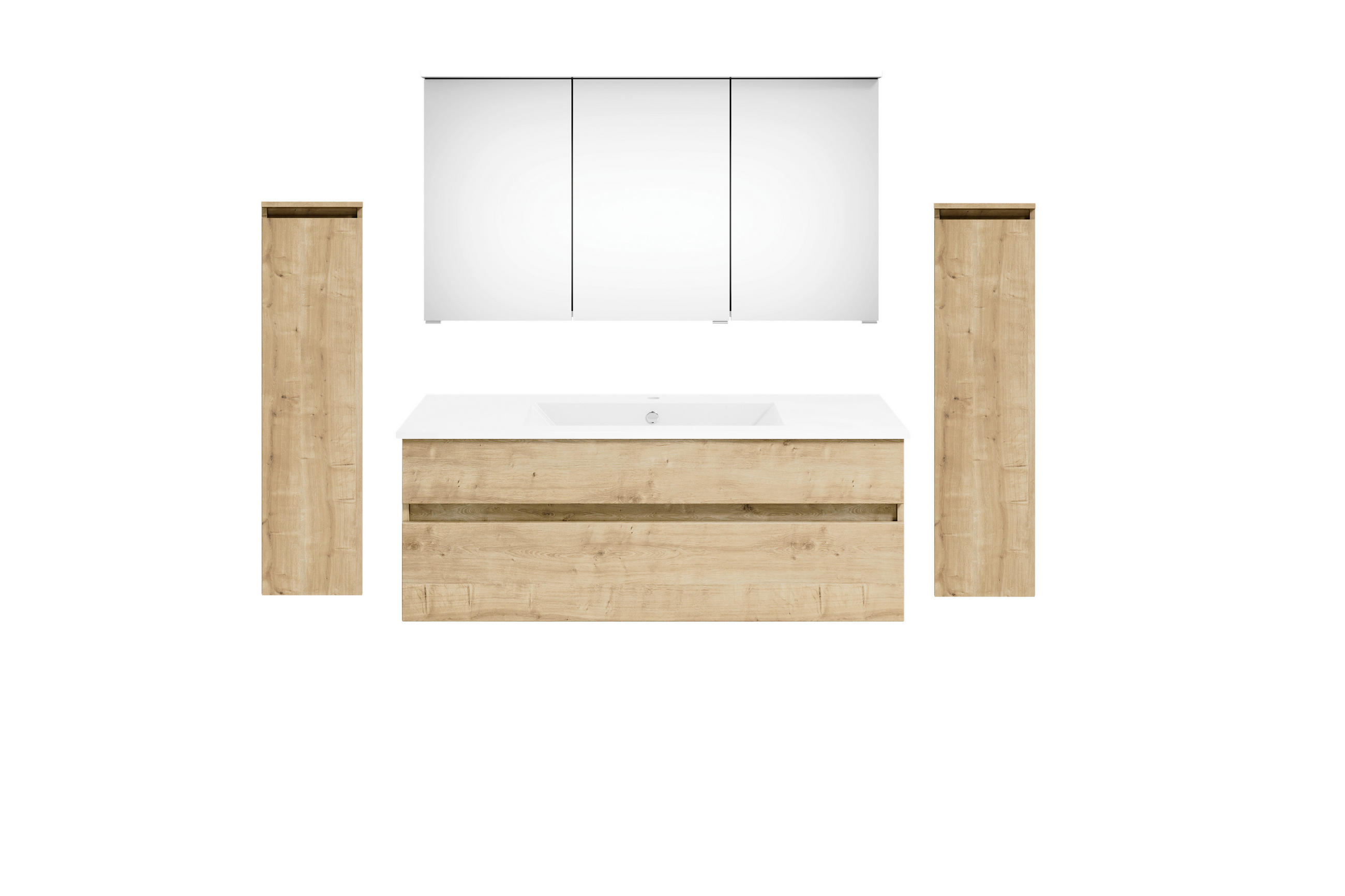 BADEZIMMER  in 180 cm  - Eichefarben/Weiß, KONVENTIONELL, Keramik/Holzwerkstoff (180cm) - Puris