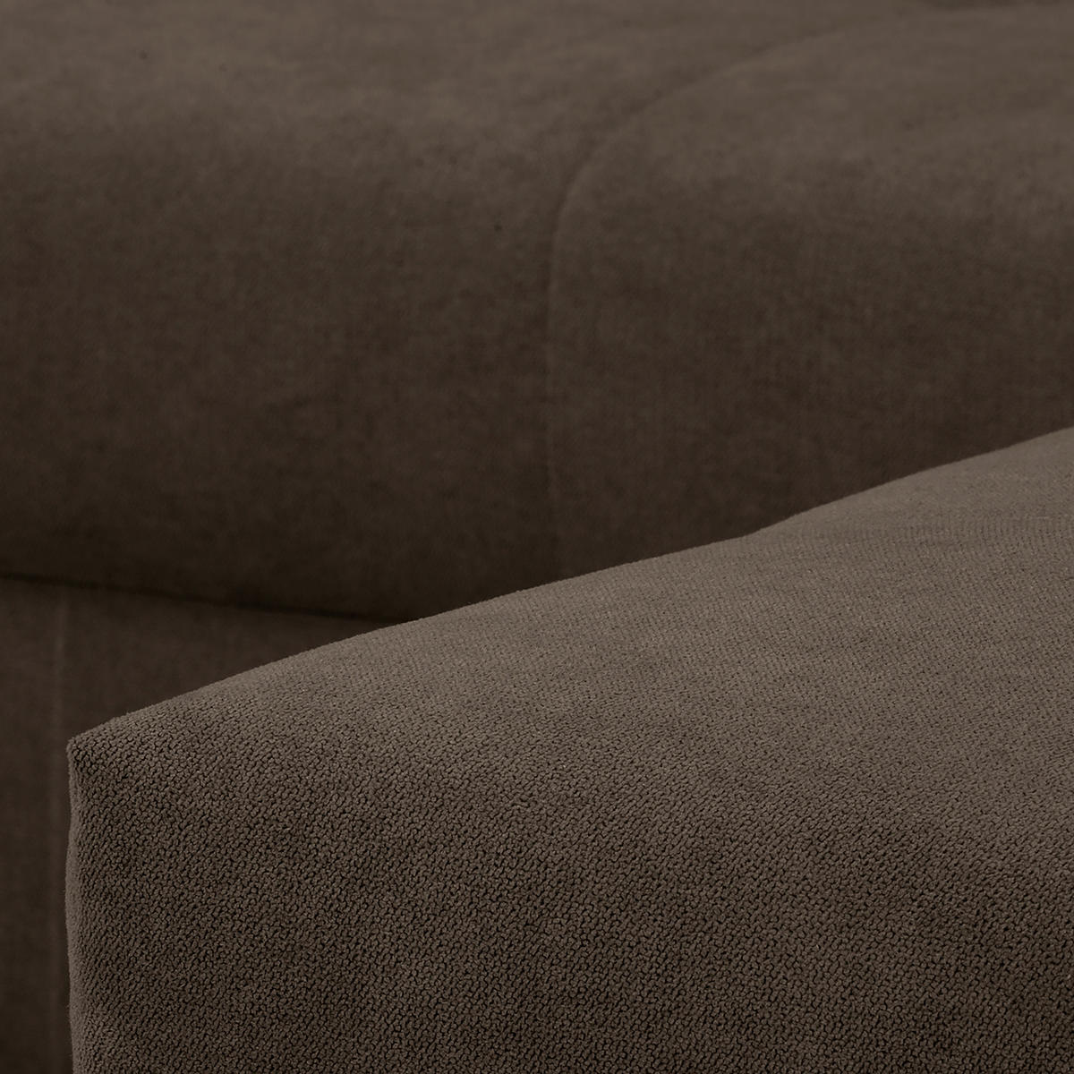 ECKSOFA inkl. Hocker Ariella Braun Mikrofaser  - Naturfarben/Braun, Design, Holz/Textil (161/231cm) - Livetastic