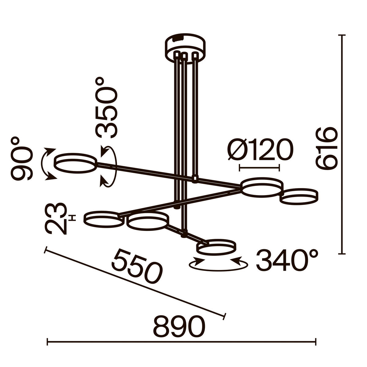PENDELLEUCHTE  55/61,6/89 cm   - Schwarz, Trend, Kunststoff/Metall (55/61,6/89cm) - MAYTONI