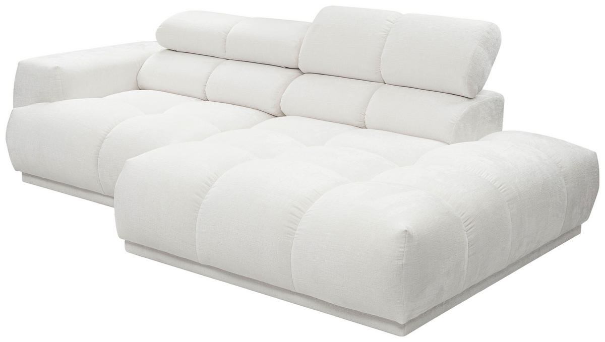 ECKSOFA Creme Flachgewebe  - Creme, MODERN, Textil (150/239cm) - MID.YOU