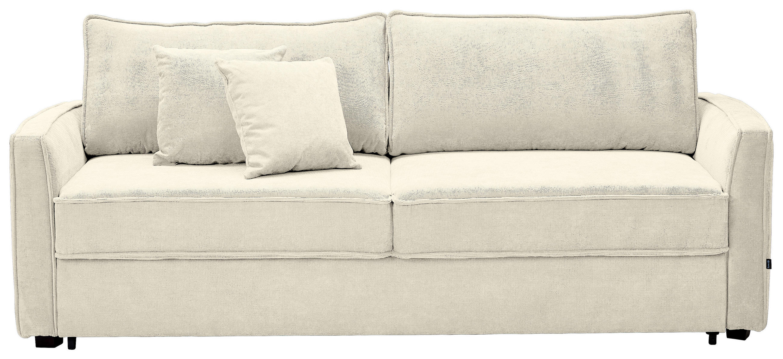 SCHLAFSOFA  mit Stoffauswahl, Schlafen auf Sitzhöhe, Rücken echt Jacquard Creme  - Blaugrau/Creme, Design, Holz/Textil (240/75/110cm) - home24