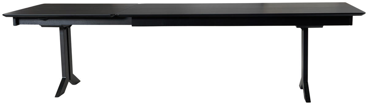 ESSTISCH in Metall, Kunststoff 200-300/100/76 cm  - Schwarz, Konventionell, Kunststoff/Metall (200-300/100/76cm) - Moderano