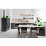 EINBAUKÜCHE   - Birkefarben/Weiß, Design, Holzwerkstoff - Dieter Knoll