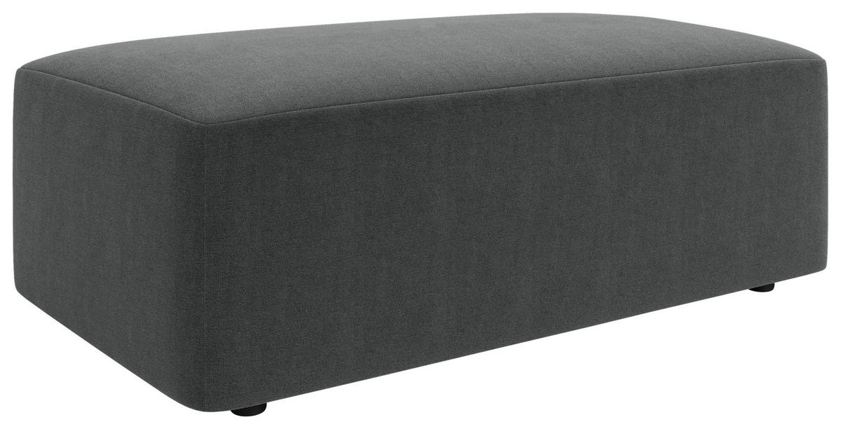 HOCKER in Textil Anthrazit  - Anthrazit/Schwarz, Modern, Kunststoff/Textil (112/44/66cm) - Trendmanufaktur