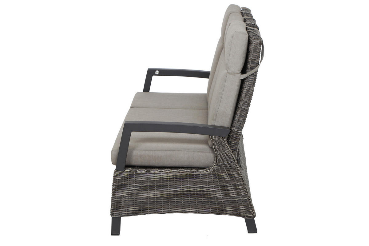 LOUNGEGARNITUR 4-teilig   72/206/103 cm Aluminium  - Grau, Basics, Keramik/Kunststoff (72/206/103cm) - Siena Garden