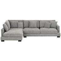 ECKSOFA Grau Webstoff  - Schwarz/Grau, Design, Textil/Metall (212/323cm) - Livetastic