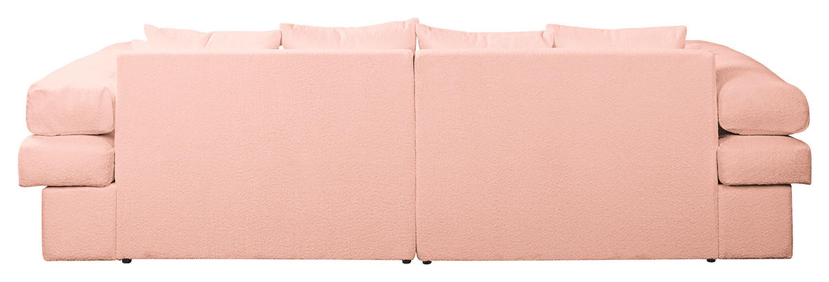 BIGSOFA in Teddystoff Rosa  - Schwarz/Rosa, Design, Kunststoff/Textil (284/94/148cm) - Livetastic