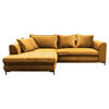 ECKSOFA  in Velours Gelb  187/277 cm  - Beige/Gelb, Design, Textil/Metall (187/277cm) - Livetastic