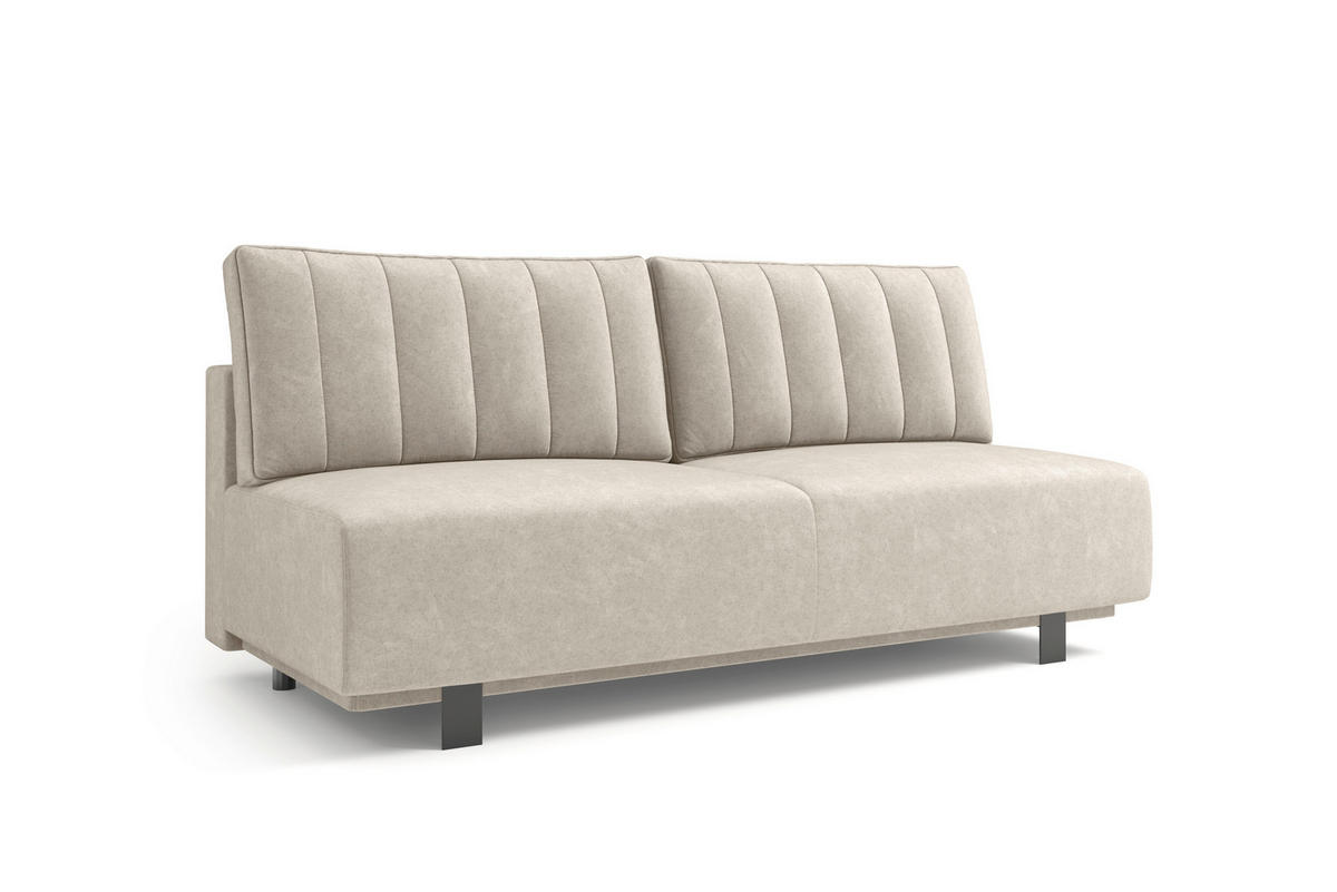 SCHLAFSOFA OLIVIO Velours Greige  inkl. Bettkasten, Schlaffunktion  - Greige/Schwarz, Basics, Holz/Textil (200/90/95cm) - Livetastic