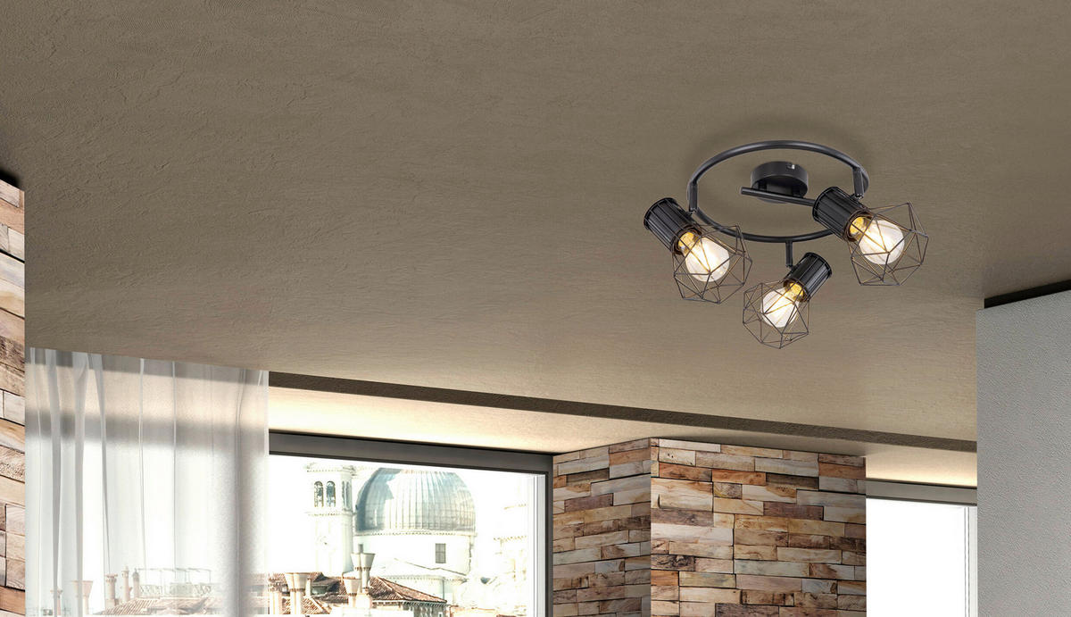 BODOVÉ SVÍTIDLO, 40 W/E27, 28,5/19 cm  - černá, Lifestyle, kov (28,5/19cm) - Marama