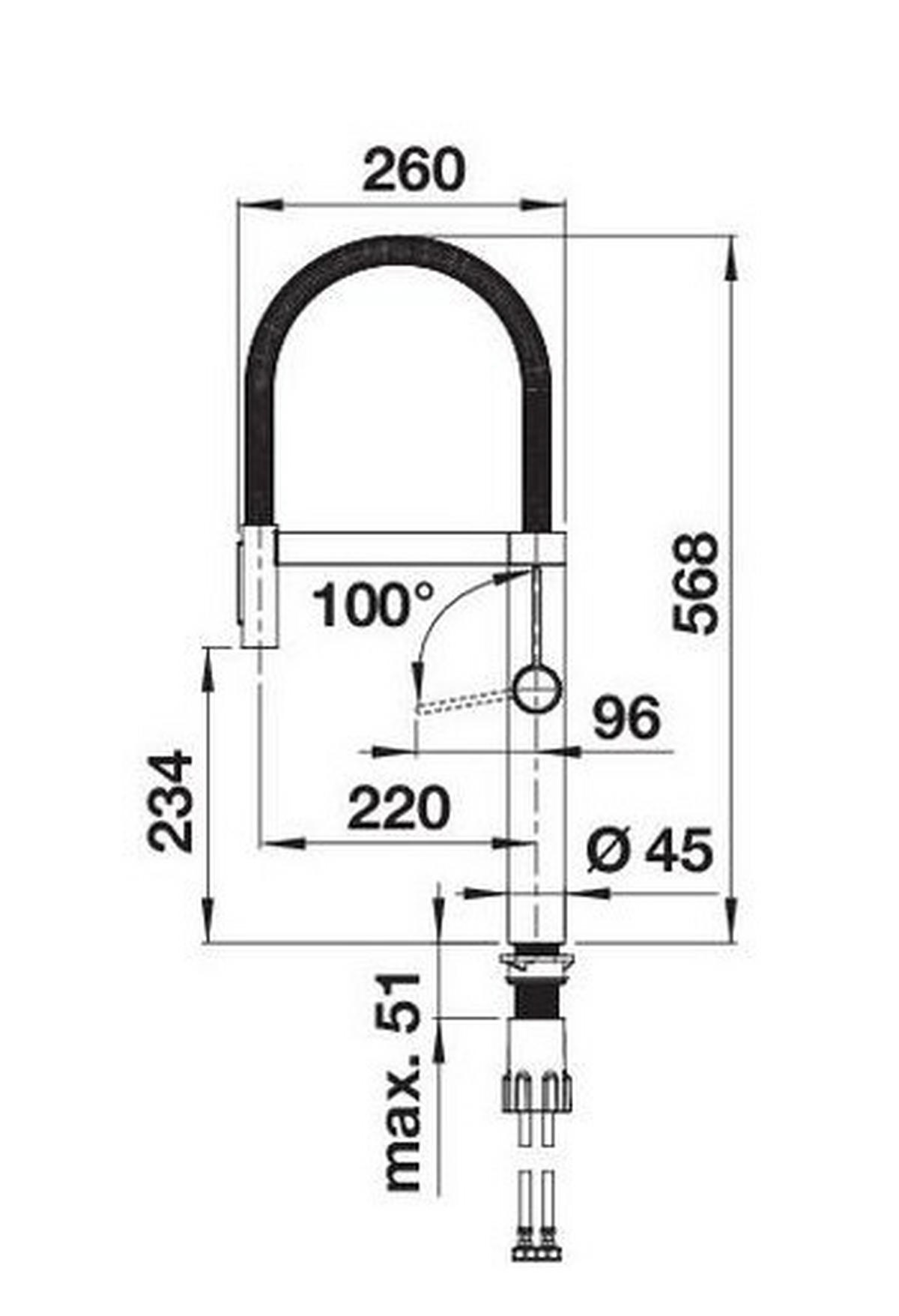 KÜCHENARMATUR 527464  - Schwarz, Basics, Metall (10,9/56,2/25,8cm) - Blanco