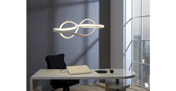 LED-HÄNGELEUCHTE 78/25/120 cm - Opal/Weiß, Design, Kunststoff/Metall (78/25/120cm) - Ambiente
