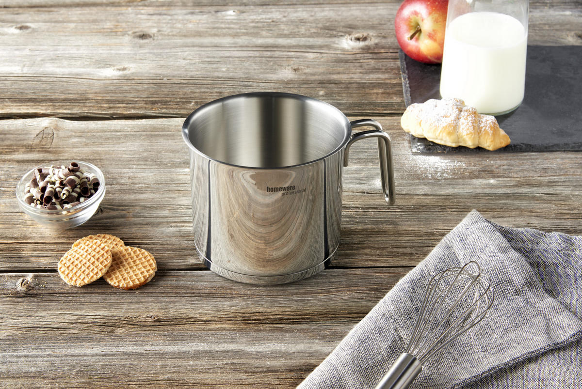 OALĂ PENTRU FIERT LAPTE 1,5 l  - argintiu, Basics, metal (14/12cm) - Homeware Profession.