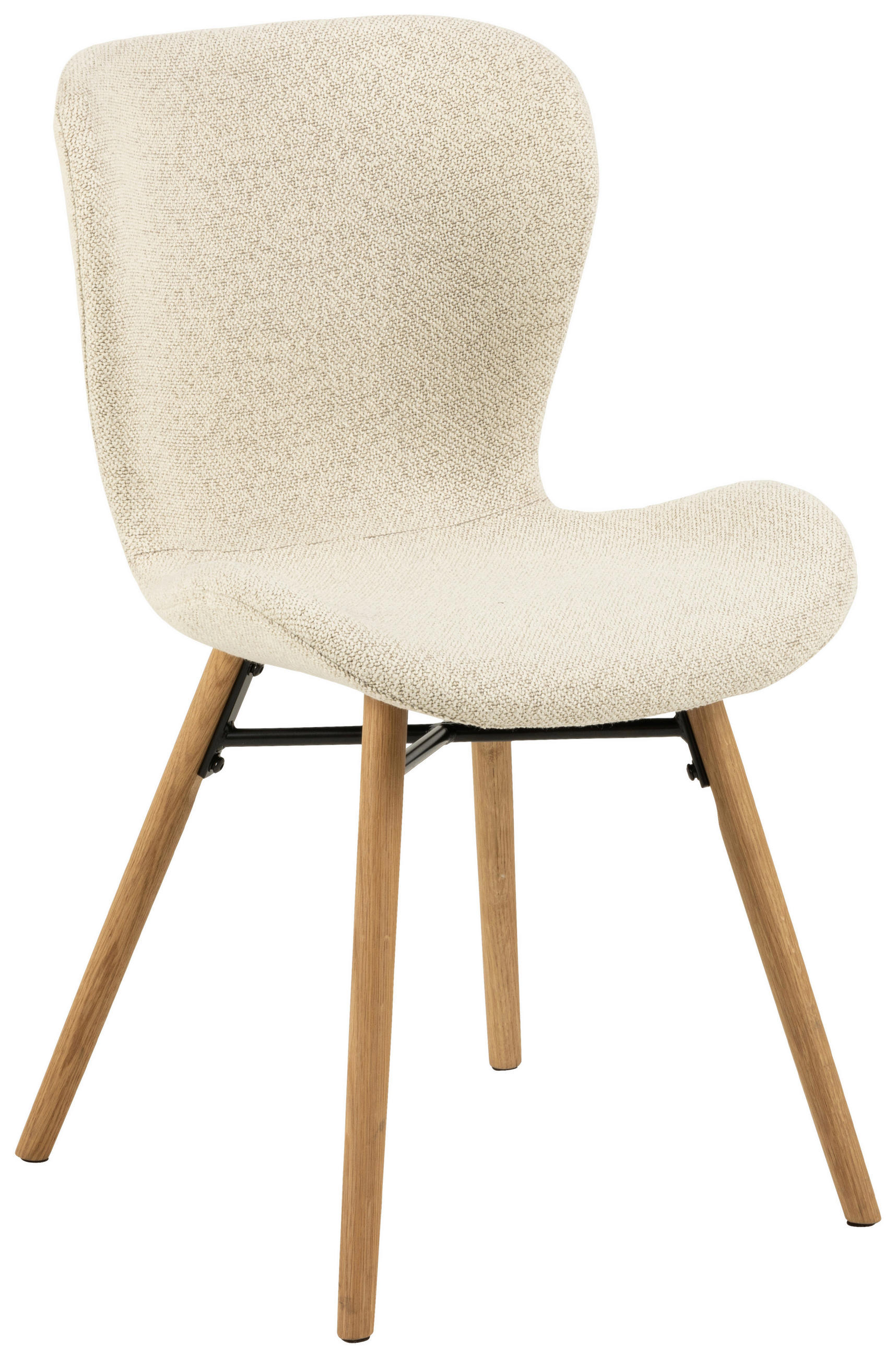 STUHL Webstoff Creme  - Eichefarben/Creme, Design, Holz/Textil (47/82,5/53cm) - MID.YOU