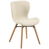 STUHL  in Webstoff Holz, Metall, Textil  - Eichefarben/Creme, Design, Holz/Textil (47/82,5/53cm) - MID.YOU
