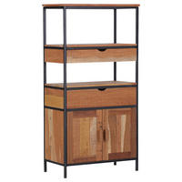 REGAL  78/150/40 cm Schwarz  - Schwarz/Naturfarben, Trend, Holz/Metall (78/150/40cm) - Livetastic