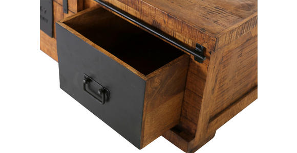 COUCHTISCH Mangoholz massiv 100/70/45 cm rechteckig Naturfarben, Schwarz  - Schwarz/Naturfarben, KONVENTIONELL, Holz/Holzwerkstoff (100/70/45cm) - Landscape