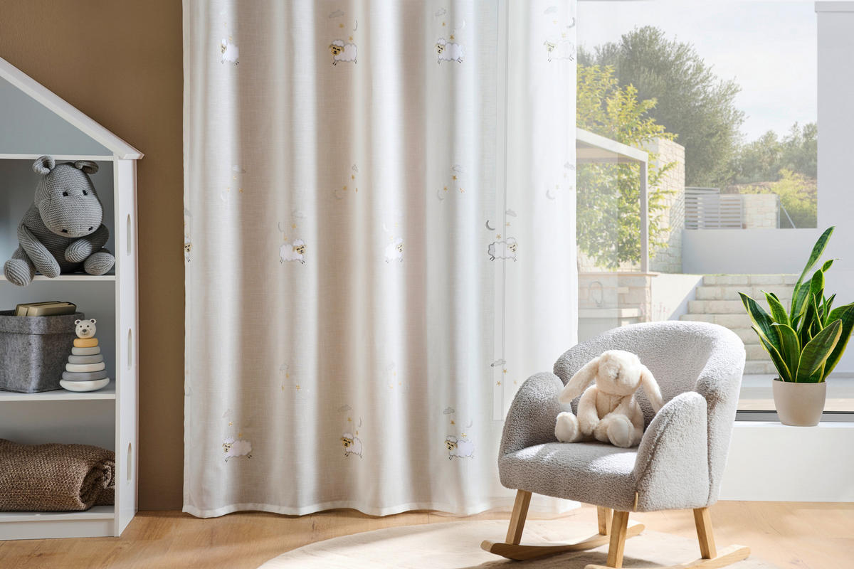 KINDERVORHANG halbtransparent   - Creme, Konventionell, Textil (140/245cm) - Ben'n'jen