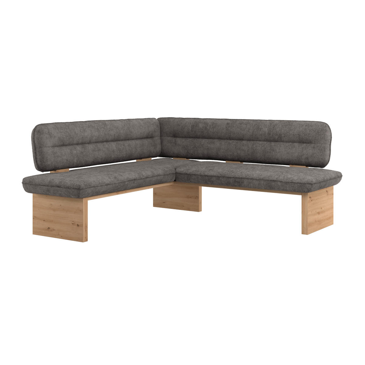 ECKBANK 170/232 cm Webstoff Grau Eiche Sperrholz   - Eichefarben/Grau, KONVENTIONELL, Holz/Textil (170/232cm) - James Wood