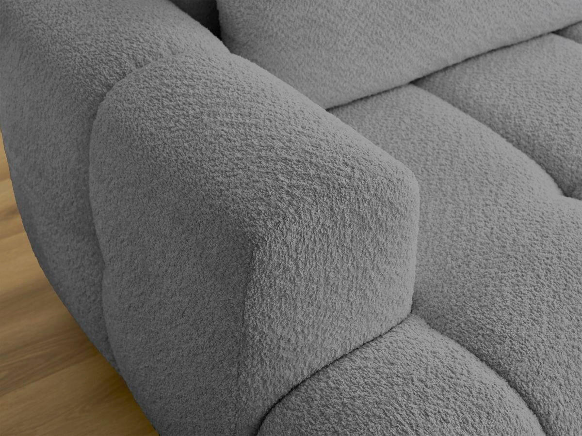 ECKSCHLAFSOFA FUJI Bouclé Dunkelgrau  inkl.  - Dunkelgrau/Schwarz, MODERN, Kunststoff/Textil (292/160cm)