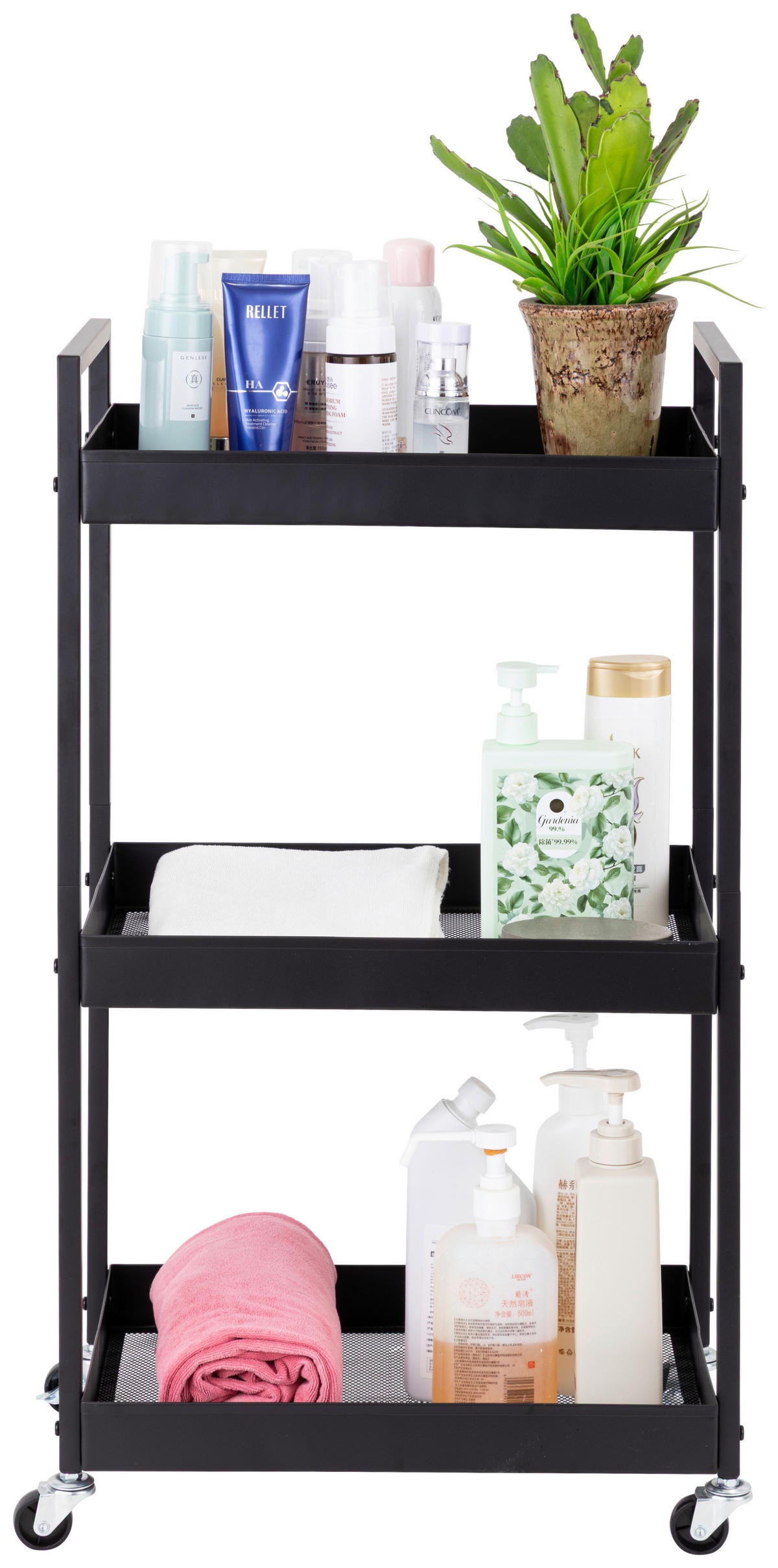 TÁLALÓKOCSI fekete  - fekete, Basics, műanyag/fém (45/30/80cm) - Boxxx