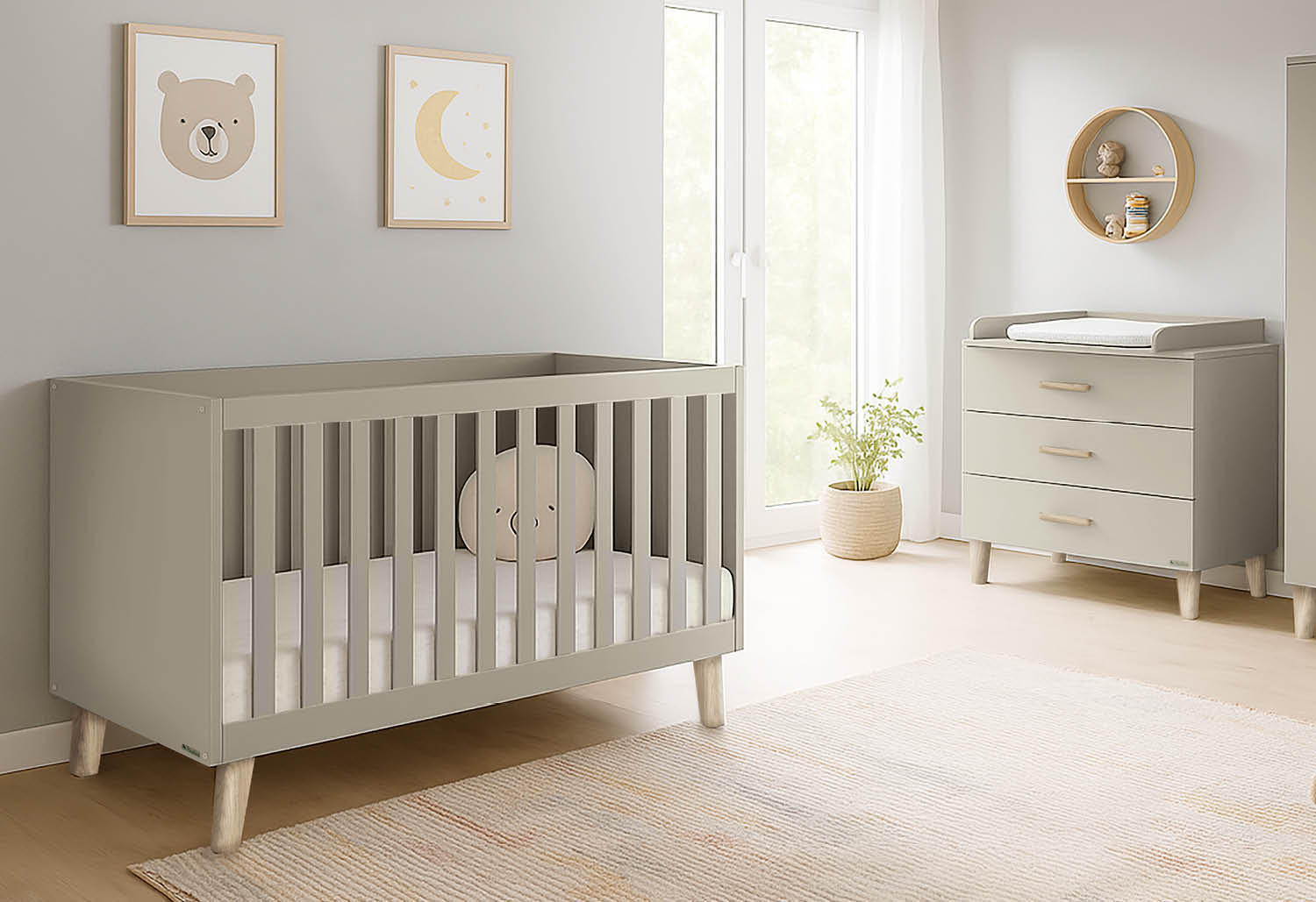 BABYZIMMER TAMI  - Eichefarben/Beige, Basics, Holzwerkstoff - Pinolino