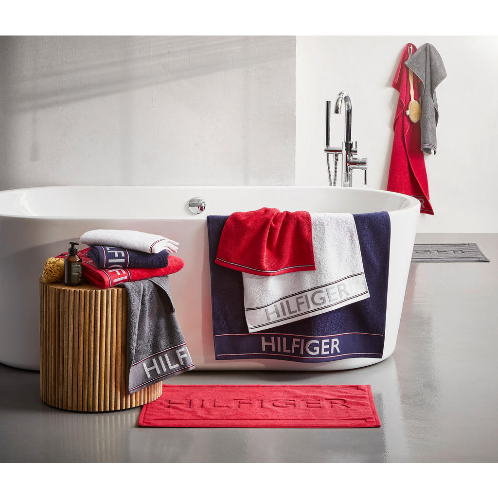 Thumbnail - Tommy Hilfiger Duschtuch Degree, Weiß, Textil, 70x130 cm, Badtextilien, Duschtücher