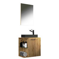 GÄSTEBAD - Honigeiche/Schwarz, MODERN, Glas/Keramik (52cm) - MID.YOU