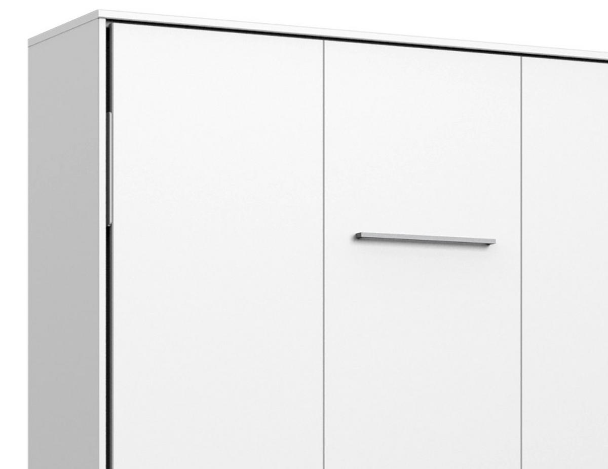 SKÅPSÄNG i trämaterial vit  - vit/aluminiumfärg, Klassisk, metall/trämaterial (140/200cm) - MID.YOU