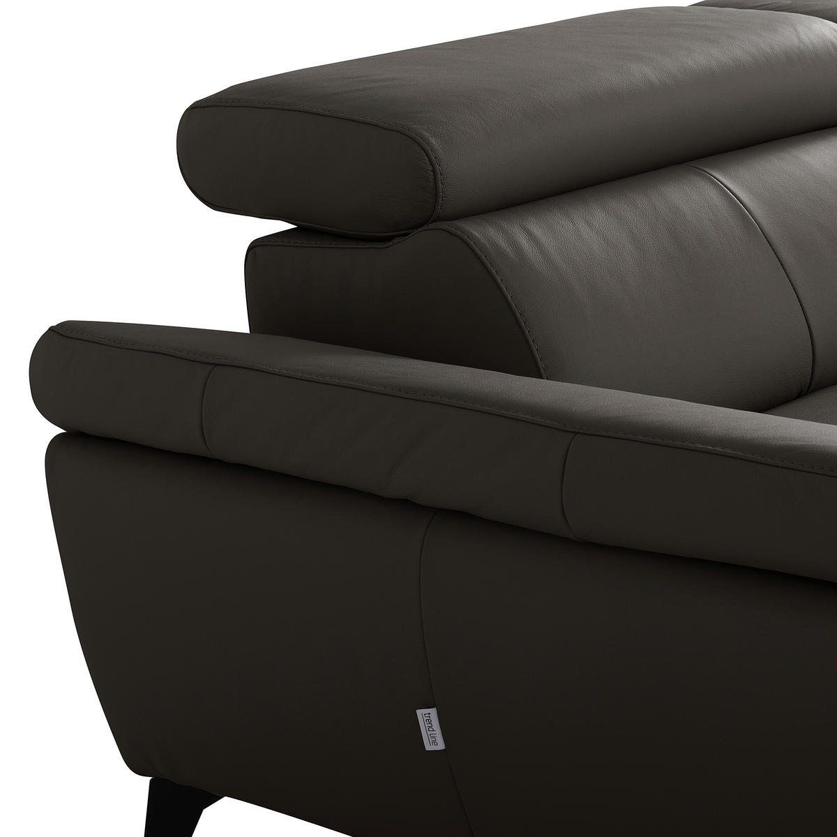ECKSOFA  in Lederlook Echtleder Dunkelbraun  - Dunkelbraun/Schwarz, Design, Leder/Textil (179/252cm) - Livetastic