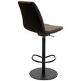 BARHOCKER Flachgewebe Dunkelbraun Stahl Sitzfläche 360° drehbar, Lederauswahl, Stoffauswahl  - Dunkelbraun/Schwarz, Design, Textil/Metall (59/115,5-126/39cm) - Johann Jakob