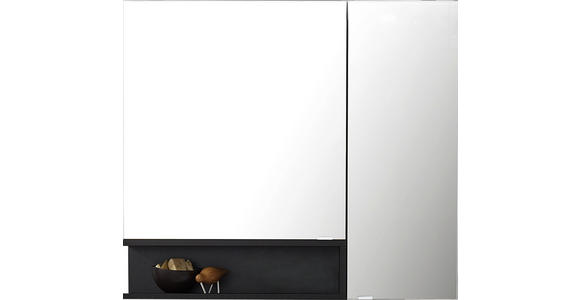 SPIEGELSCHRANK 90/80/15 cm - Grau, Design, Glas/Holzwerkstoff (90/80/15cm) - Novel
