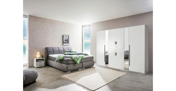 BOXSPRINGBETT 180/200 cm in Grau - Chromfarben/Grau, KONVENTIONELL, Kunststoff/Textil (180/200cm) - Carryhome