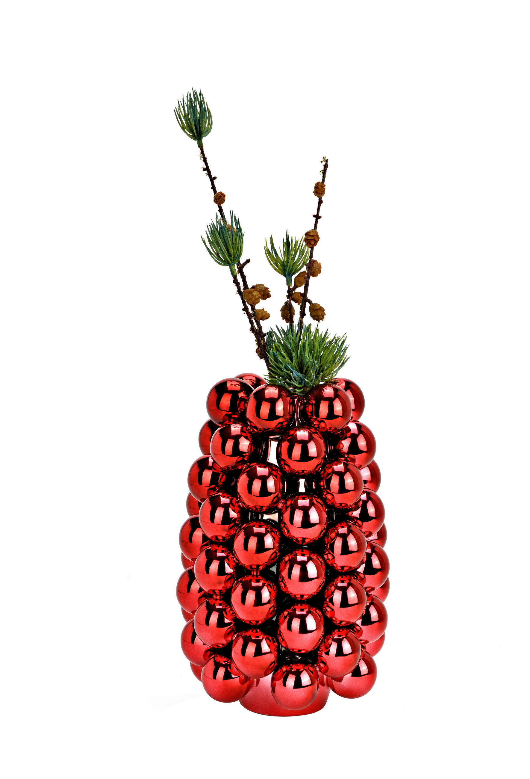 VASE  - Dunkelrot, Basics, Keramik (16,0/24,0/16,0cm)