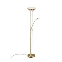 STOJ. LED LAMPA S RAM. NA ČÍT - alabastrová/mosadzná, Basics, kov/sklo (32,5/180cm) - Novel