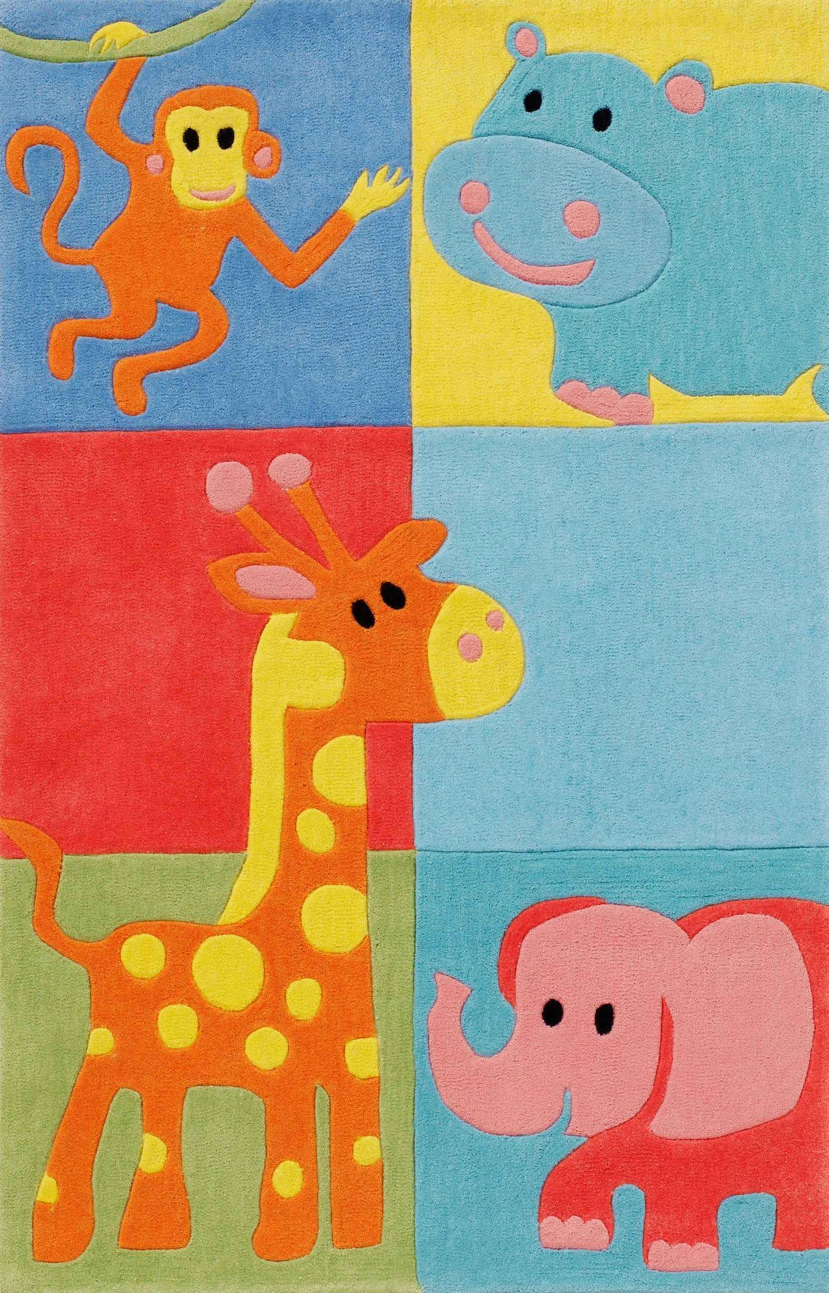 Ben'n'jen Kinderteppich BC Kids Blau, Gelb, Grün, Mehrfarbig 80x150 cm
