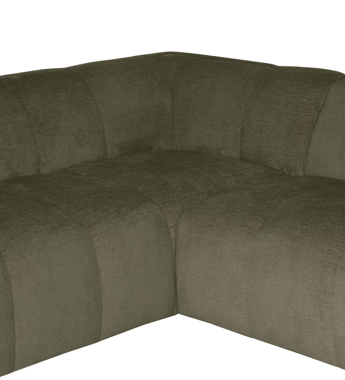 ECKSOFA LIVOLI in Chenille Grün  218/230 cm  - Schwarz/Grün, Design, Textil (218/230cm) - MID.YOU