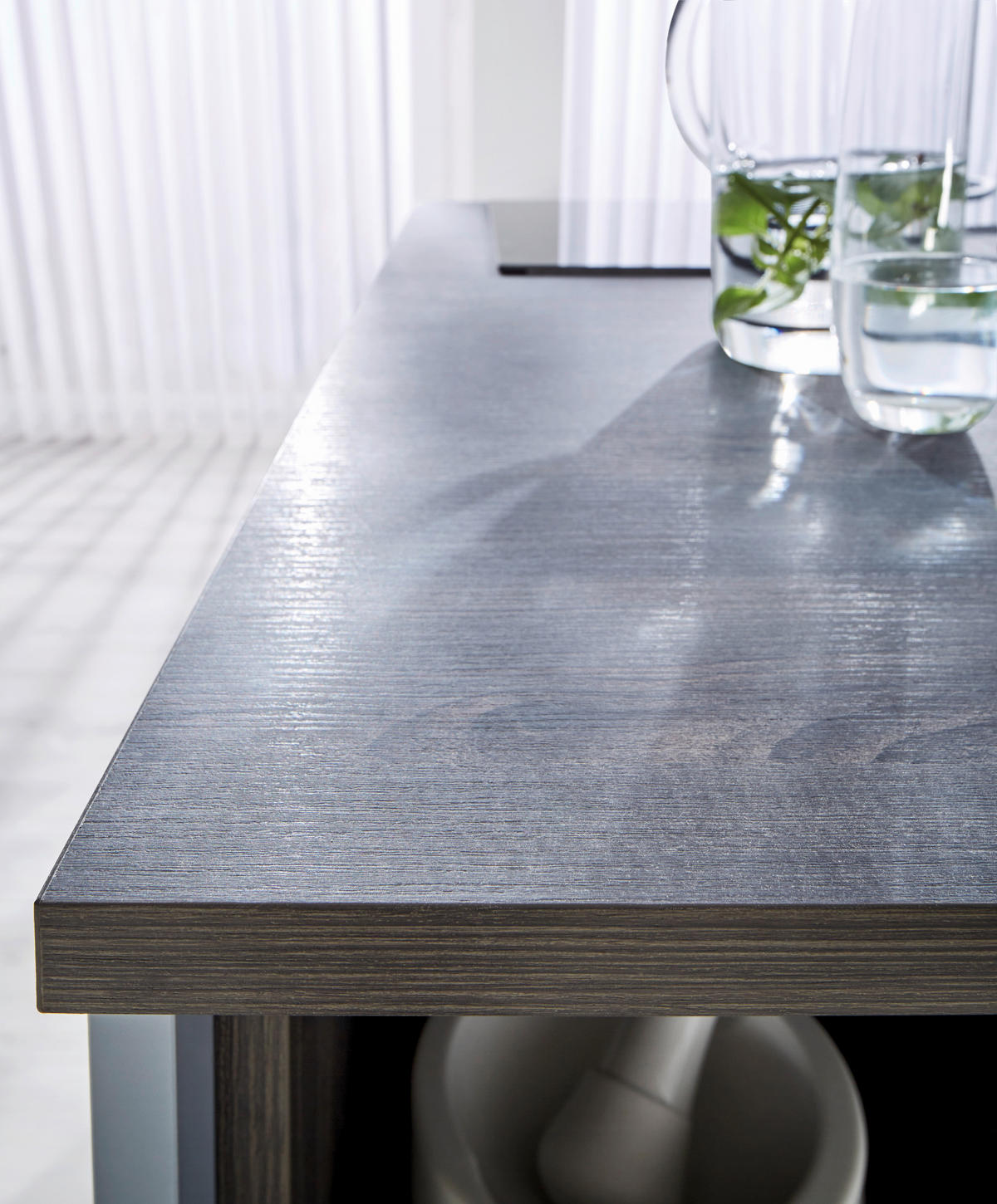 EINBAUKÜCHE   - Pastellblau, Design, Holzwerkstoff - Xora