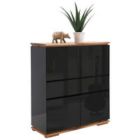 HIGHBOARD Chiaro  in 102/115/40 cm  - Eichefarben/Schwarz, Design, Holz/Holzwerkstoff (102/115/40cm)