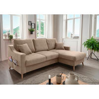 ECKSOFA in Chenille Hellbraun  - Hellbraun/Naturfarben, MODERN, Holz/Textil (228/150cm) - Livetastic