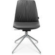 STUHL  in Aluminium Echtleder pigmentiert Metall, Leder  - Anthrazit/Alufarben, Design, Leder/Metall (46/81,5-84,5/55cm) - Johann Jakob