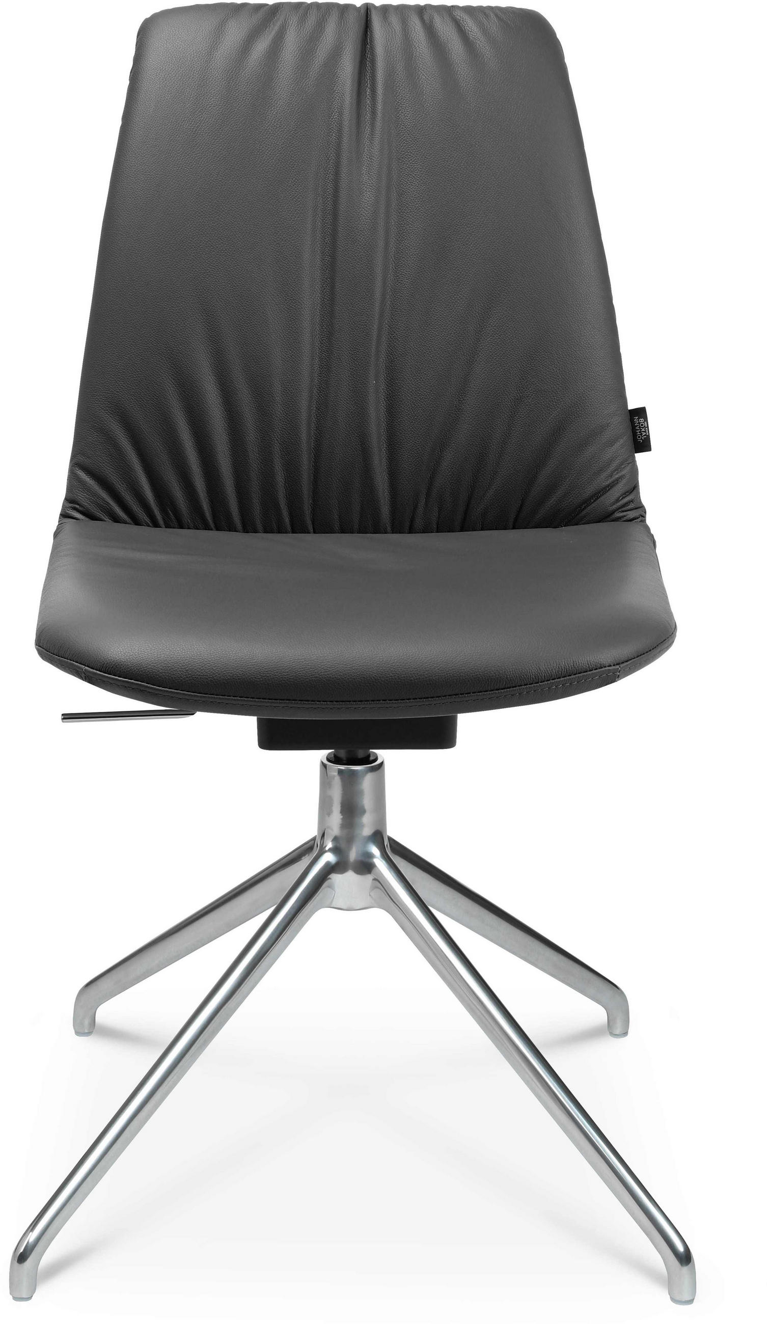 STUHL  in Aluminium Echtleder pigmentiert Metall, Leder  - Anthrazit/Alufarben, Design, Leder/Metall (46/81,5-84,5/55cm) - Johann Jakob
