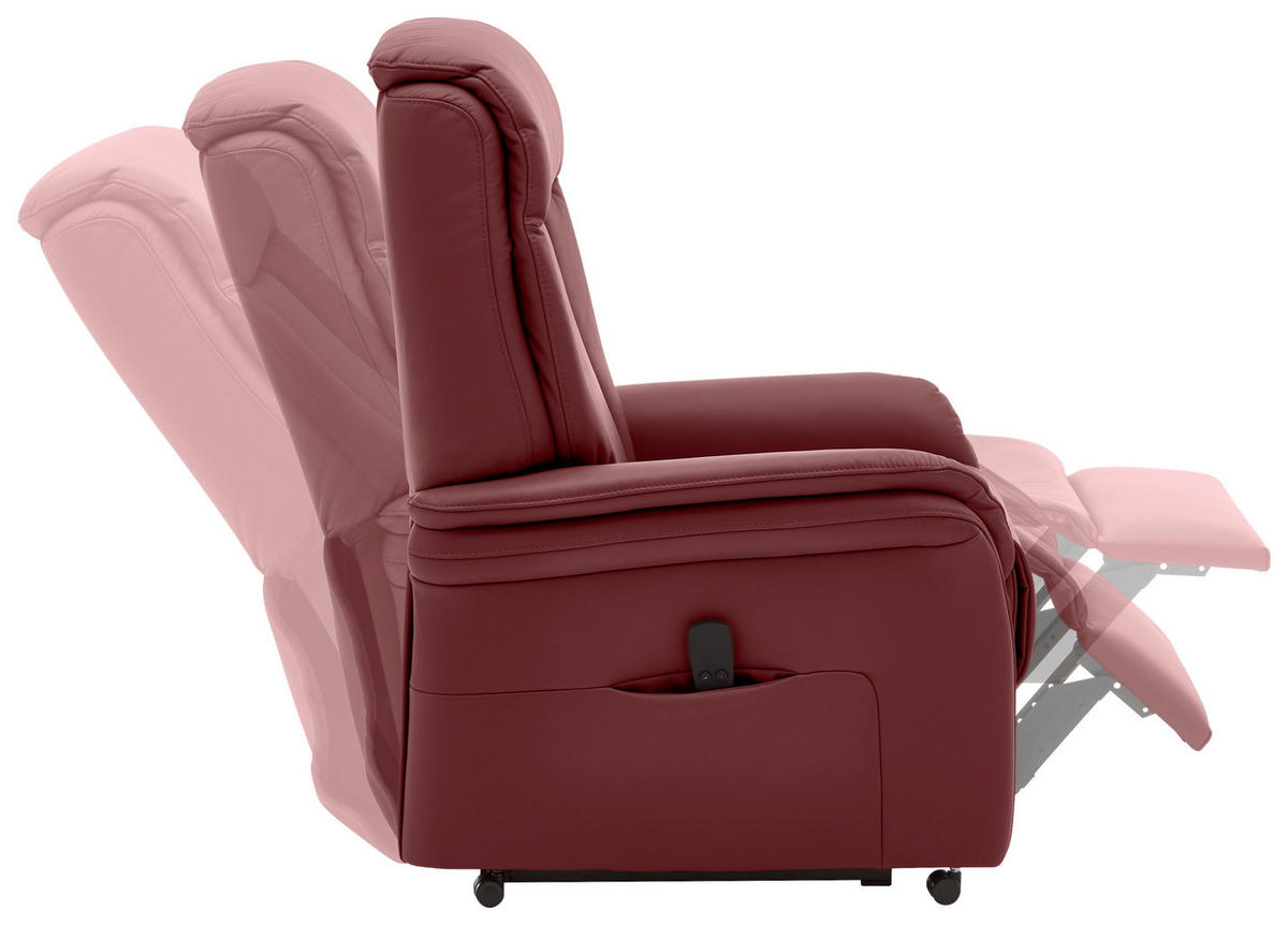 FERNSEHSESSEL in Brombeere  - Brombeere, Konventionell, Leder/Kunststoff (74/107/84cm) - Valdera