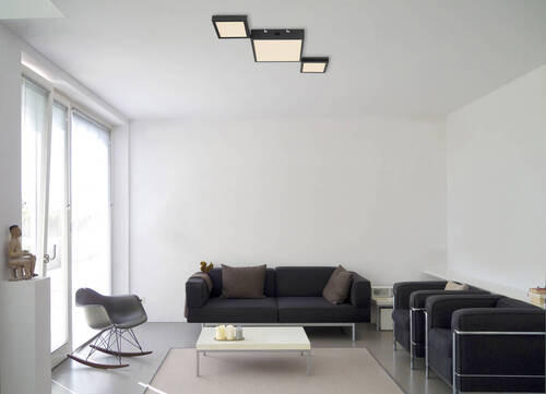 STROPNA LED-SVETILKA  Burkhard //2700-6500 K/230 V/ - črna/opal, Basics, kovina/umetna masa (93/42,5/4,5cm)