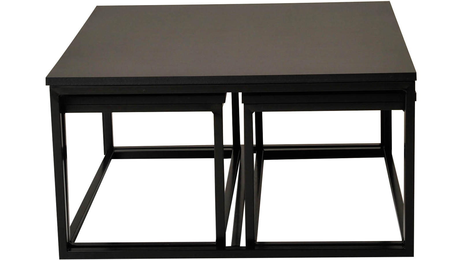 SOFFBORD SET i metall 80/80/42 cm  - svart, Design, metall (80/80/42cm)
